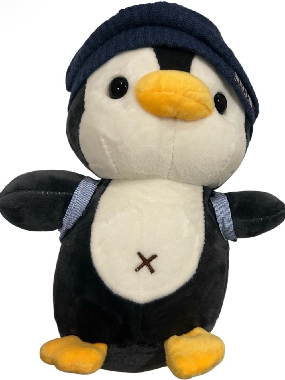 Plush Penguin Stuffed Animal - Black, White & Yellow